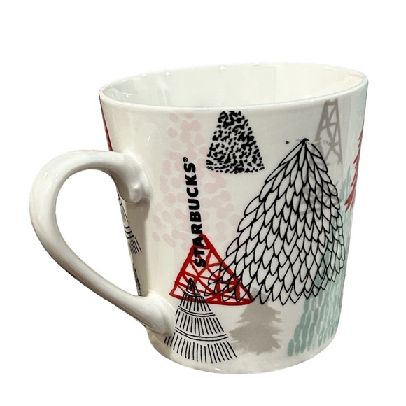 Starbucks Holiday Christmas Trees Coffee Cup Mug 18 Fl Oz - Picture 1 of 6
